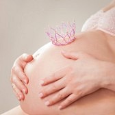 26733565-belly-of-a-young-pregnant-woman-with-pink-crown